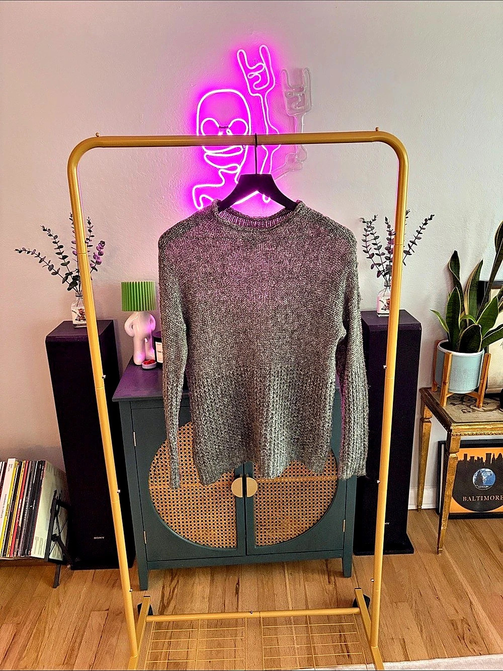 American Eagle Outfitters Women's Textured Mock Turtleneck Green Small
